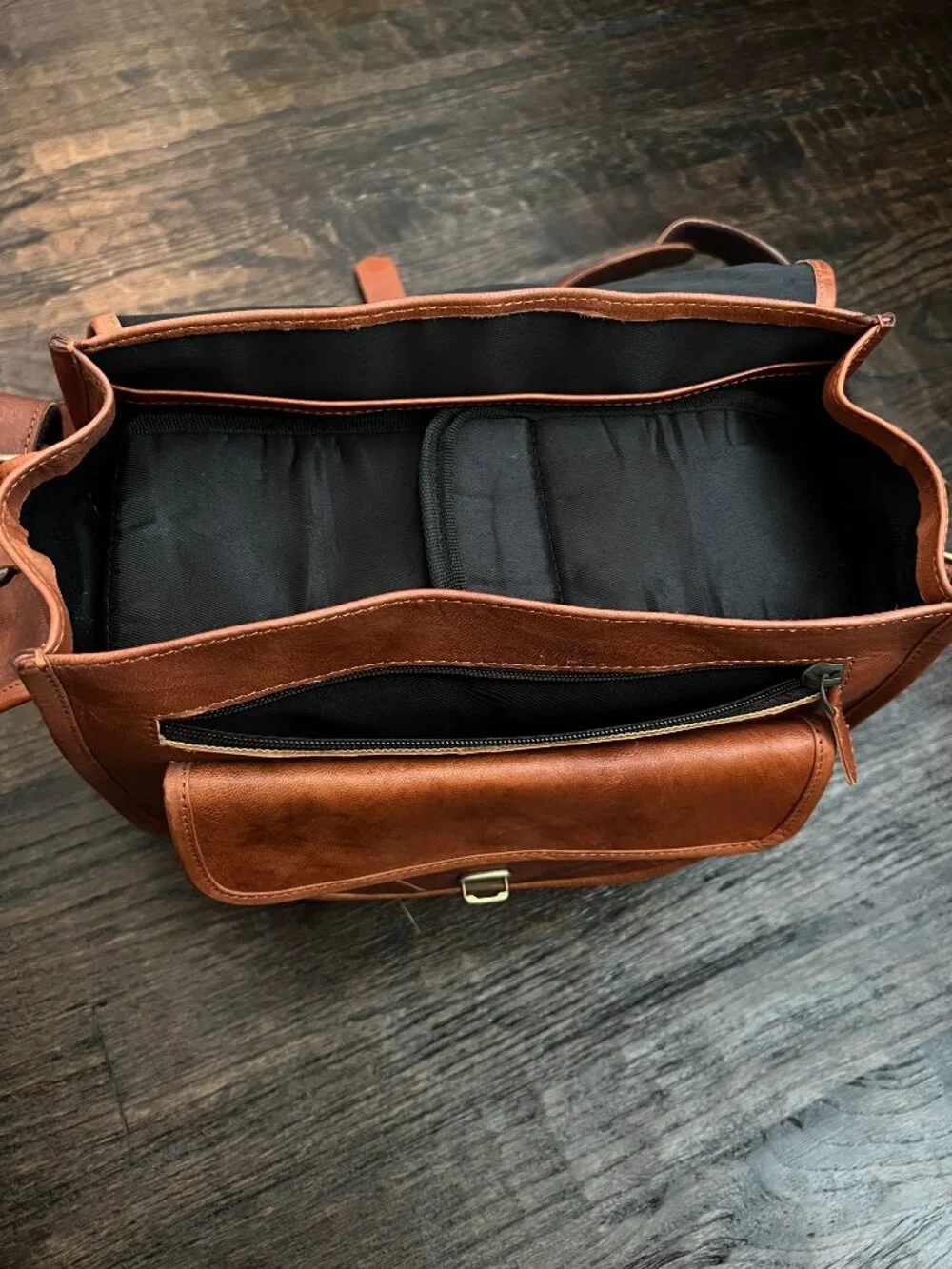 Vintage Genuine Leather Camera Messenger Bag | Vintage Brown DSLR Crossbody